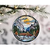 Yosemite National Park Stained Glass Look Ornament - National Parks Christmas Keepsake, Travel Souvenir, Ceramic Gift Printed on Both Sides