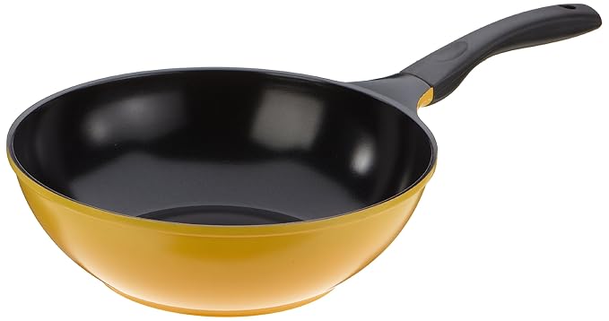 Culinario Wokpfanne mit umweltfreundlicher Ecolon Keramik-Beschichtung, Induktion, Ø 30 cm, gelb
