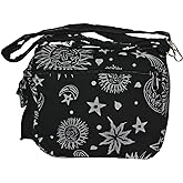 Sun Moon Stars and Planets Celestial Hippie Boho Crossbody Single Shoulder Bag