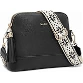 HILAEX Women's Leather Crossbody Bags Anti Theft Purses RFID Blocking Handbags Trendy Travel Adjustable Strap Tassel