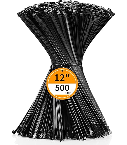 12 Inch Zip Wraps Velcro Zip Ties Assorted Sizes 4 6 8 12 Inch, 200 Pack, Black , UV Resistant Wire Ties For Indoor And Outdoor Use, LOCKLOCK Cable Ties Assorted Zip Ties