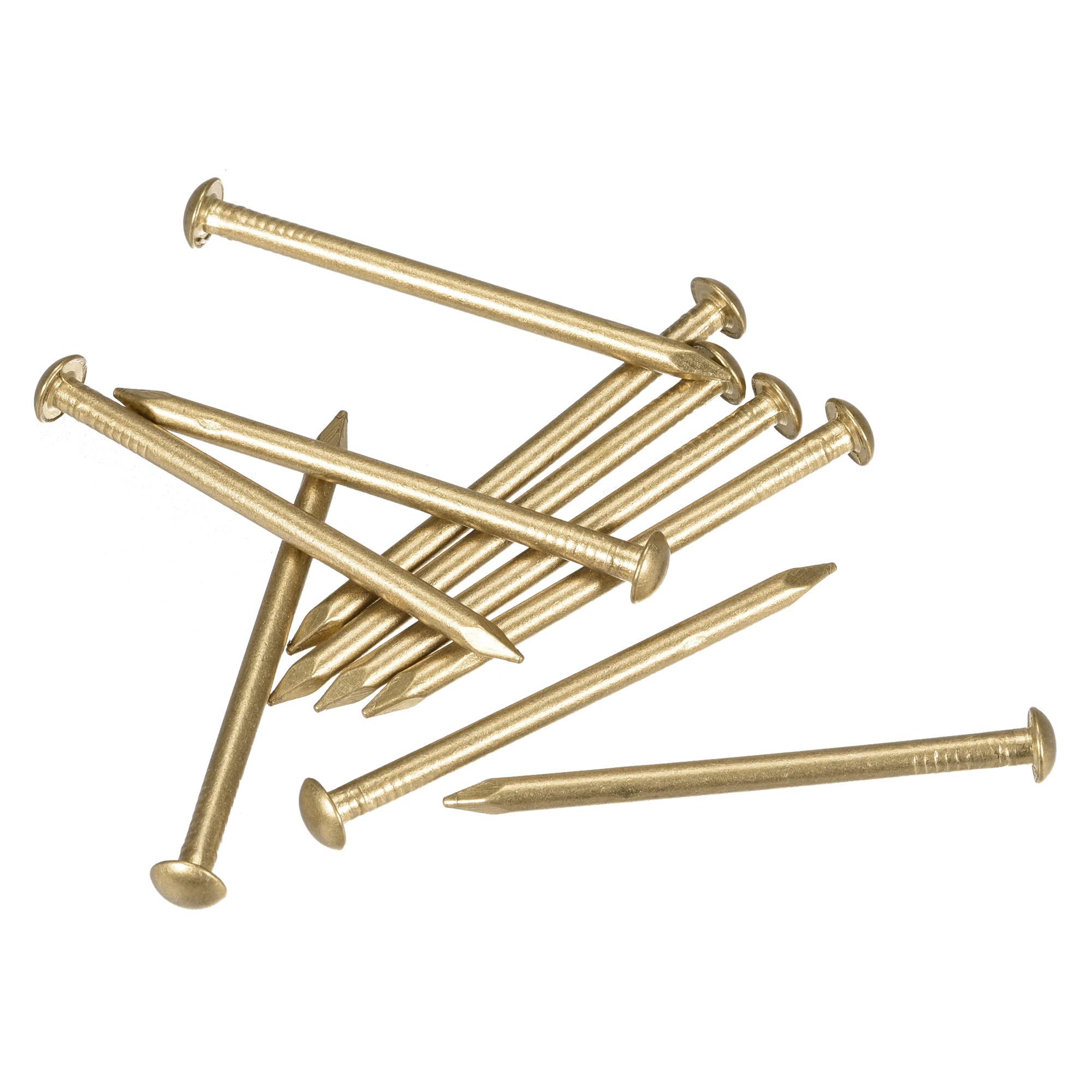 sourcing map Small Tiny Brass Nails 2.8x45mm for DIY Decorative Pictures Wooden Boxes Household Accessories 10pcs