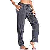 ASIMOON Women's Yoga Pants Soft Comfy Stretch Loose Straight Casual Athletic Pants Running Workout Lounge Pants with Pockets