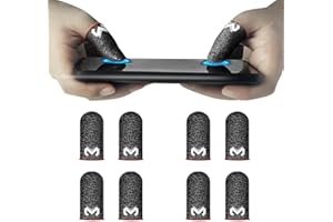 BNYTXV 8 Pack Finger Sleeves for Mobile Gaming, Silver Fiber Thumb Sleeves Protector Phone Gaming, Smooth Operation & Highly Touch-Responsive, Anti-Sweat