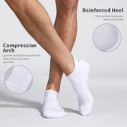 Lapulas Athletic Ankle Socks, Low Cut Cushioned