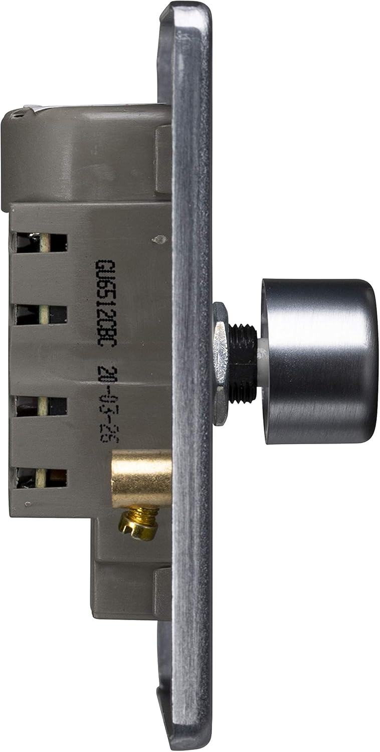 Schneider Electric GU6512CBC Ultimate Low Profile Brushed Chrome 1 Gang 2 Way 400W/VA Mains & LV dimmer - Image 4