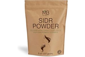 MB Herbals Sidr Powder 8 oz / 0.5 Pound (227 Gram) | WildCrafted | Seder Lote Leaves | Ziziphus spina christi | Natural Hair Conditioner & Cleanser | Sidr 99.5%, Neem 0.5%