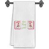 Elefeltclave Pink Chinoiserie Mahjong Monkey Kitchen Towels, Mahjong Lovers Players Gifts Dish Tea Towels for Kitchen Decor, Mah Jong Gifts for Women Decorative Hand Towel for Bathroom, 16x24 Inch
