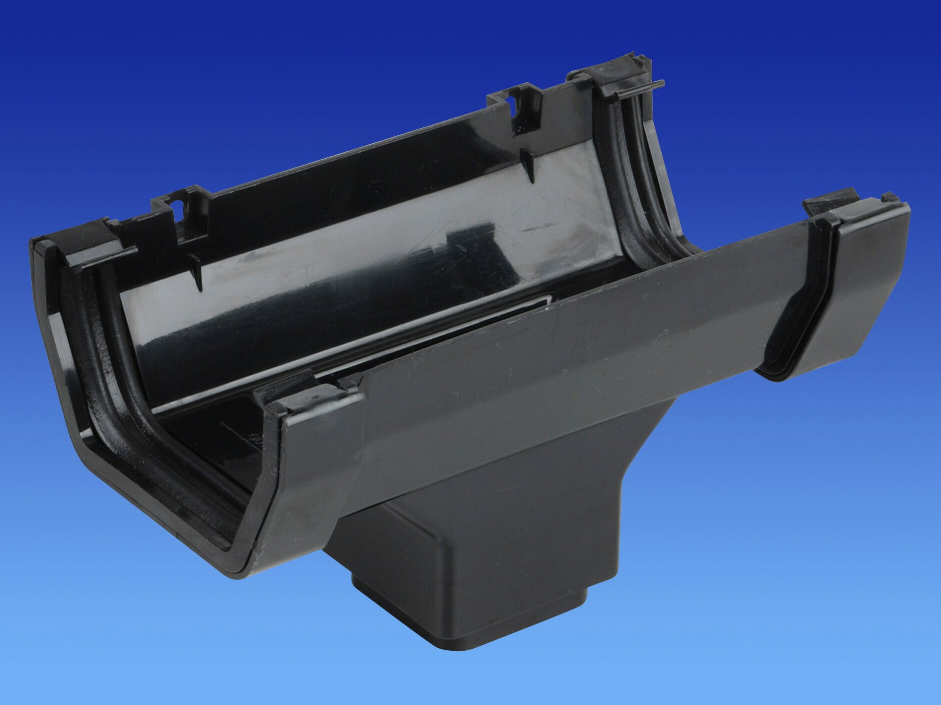 Wavin OSMA Squareline Running Outlet Straight 100mm Black 4T806b