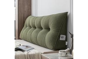 Headboard Pillow Queen Twin Full King Size Bed Back Cushion for Bed Couch Reading Pillows Bolster, Washable Corn Velvet Wedge
