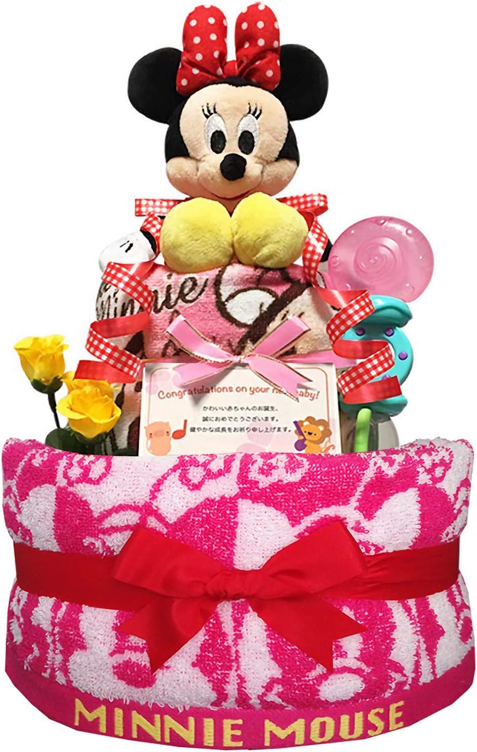 Kanonbabys おむつケーキ 女の子 ミニー ディズニー 出産祝い 2段 Mサイズ 3104 おむつケーキ ベビー マタニティ 通販 Amazon