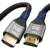 16K 10K 8K HDMI 2.2 Cable 3.3FT, 96Gbps Ultra High Speed HDMI Braided Cord, Support 16K@60Hz 8K@60Hz 4K@120Hz eARC HDCP 2.2&2.3 HDR10+ Dolby for PS5 PlayStatio5 Xbox Series X Apple TV 4K