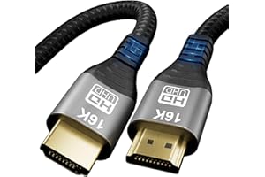 16K 10K 8K HDMI 2.2 Cable 3.3FT, Certified 96Gbps Ultra High Speed HDMI Braided Cord, Support 16K@30Hz 8K@60Hz 4K@120Hz eARC 