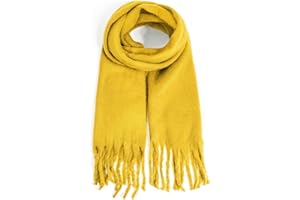 TUSHUSTY Winter Women Chunky Scarf Warm Blanket Big Thick Large Oversized Wrap Colorful Long Solid Scarves