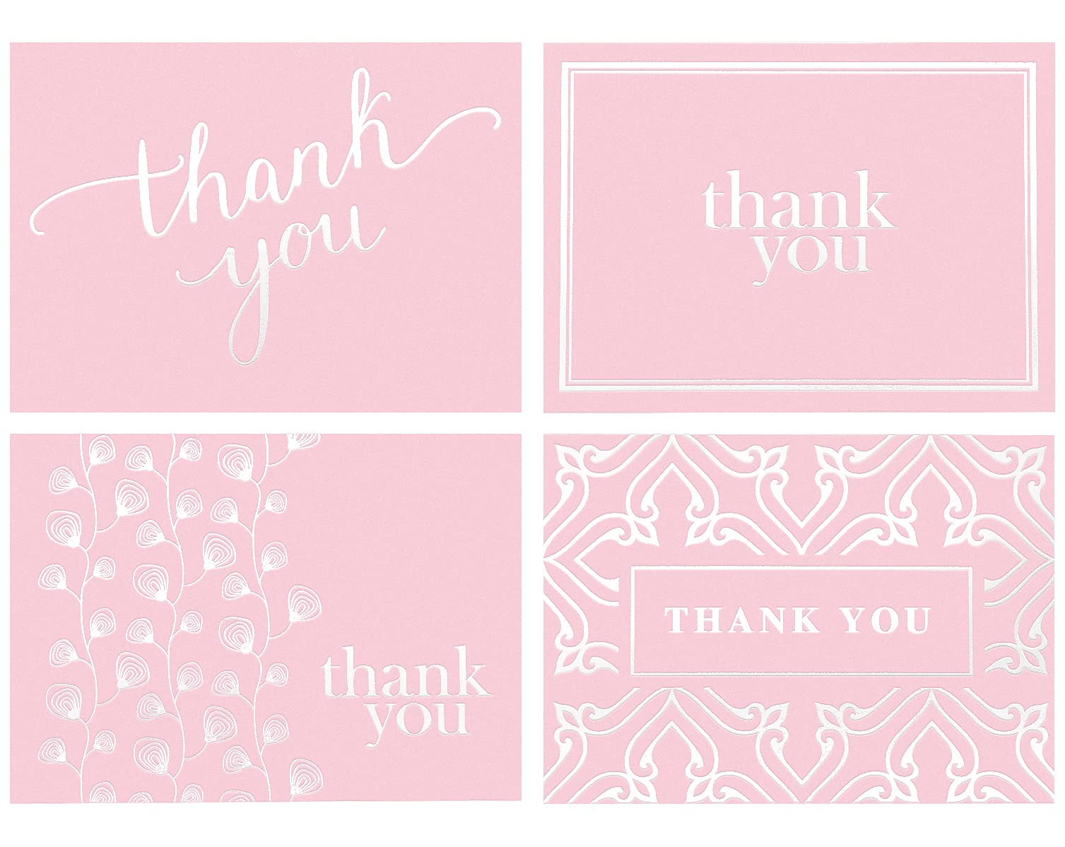 Photo 1 of Spark Ink 100 Pink Thank You Cards with Envelopes Bulk | Made in USA Blank Thank You Notes - for Wedding, Graduation 2025, Bridal Shower, Baby Shower, Funeral, Sympathy & More