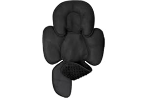 WINGHENLEE 2-in-1 Baby Carseat Head Support, Infant Car Seat Insert for Girls Boys, Soft Babies Neck Support and Body Cushion for Stroller, Baby Swing, Bouncer (Black)