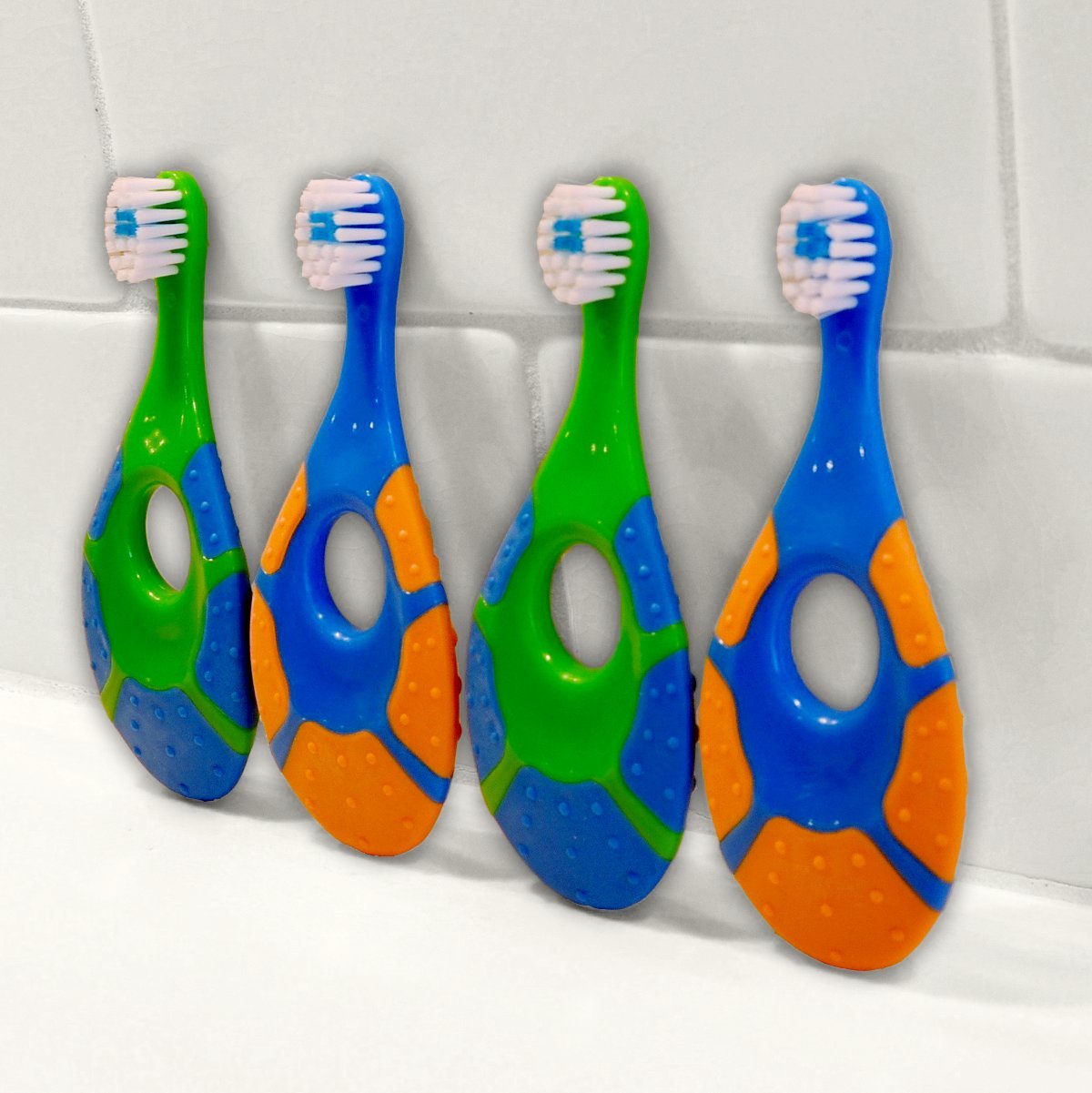 Trueocity Baby Toddler Toothbrush 4 Pack, Soft Bristles, Teething