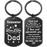 Father's Day Gifts, Dad Birthday Gifts from Daughter Son, Remember I Love You Dad Christmas Gift Keychain, Best Dad Gift Idea