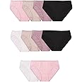 Fruit of the Loom Women's Eversoft Cotton Bikini Underwear, Tag Free & Breathable, Cotton-10 Pack-Assorted Neutrals, 6