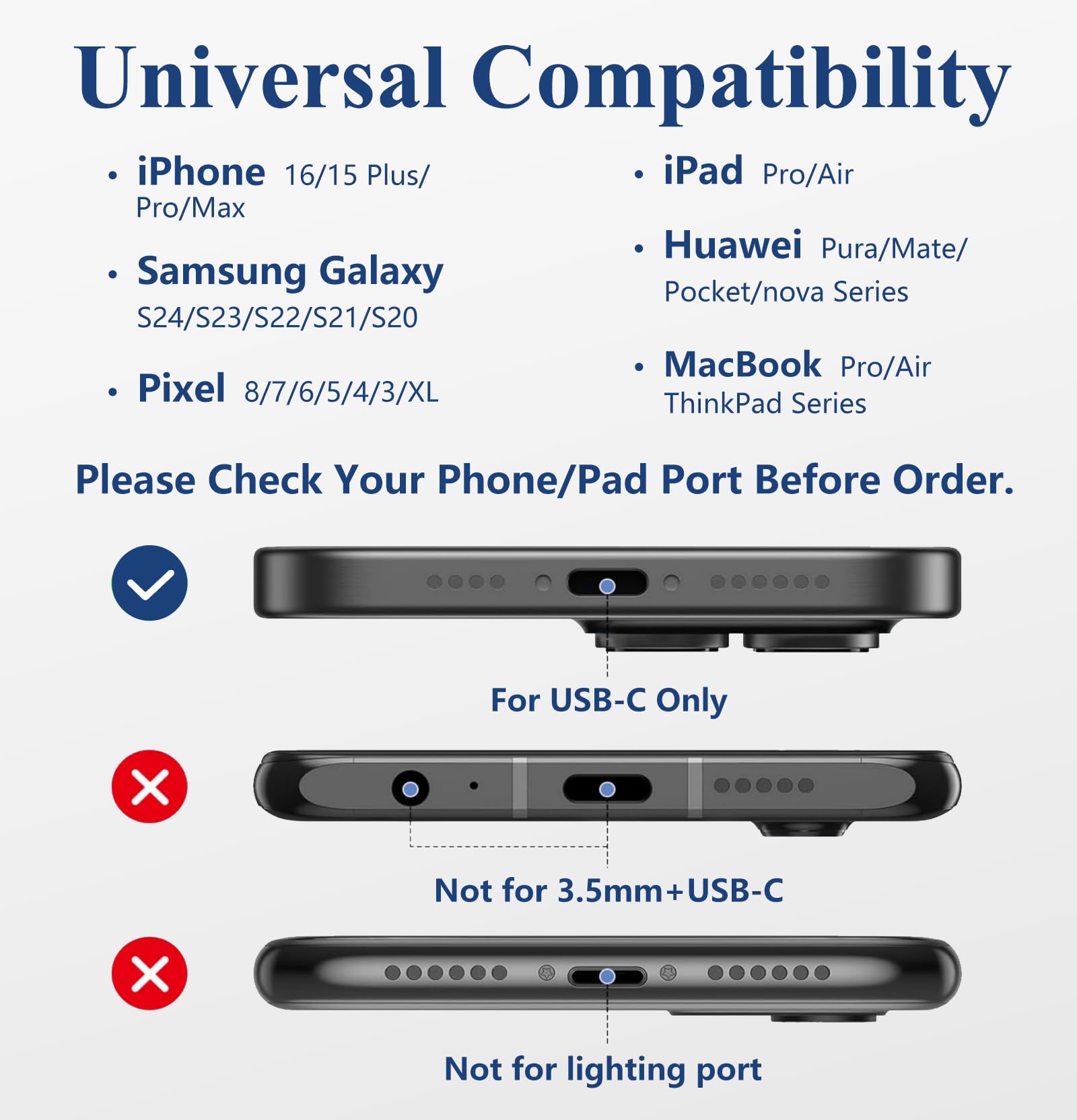 USB C to 3.5mm Audio Adapter - Headphone Jack Adapter for iPhone 16/16 Pro/15/15 Pro/Pro Max/Plus, Type C Aux Dongle Cable Cord Compatible with iPad, MacBook, Samsung Galaxy S24/S23/S22/S21Ultra