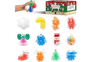 TXGNUC 12 Pack Christmas Squishies for Kids,Christmas Stress Balls Toys, Kawaii Mini Squeeze, Bulk Squishy Squeeze Ball Set and Birthday Party Favors (Christmas-12)