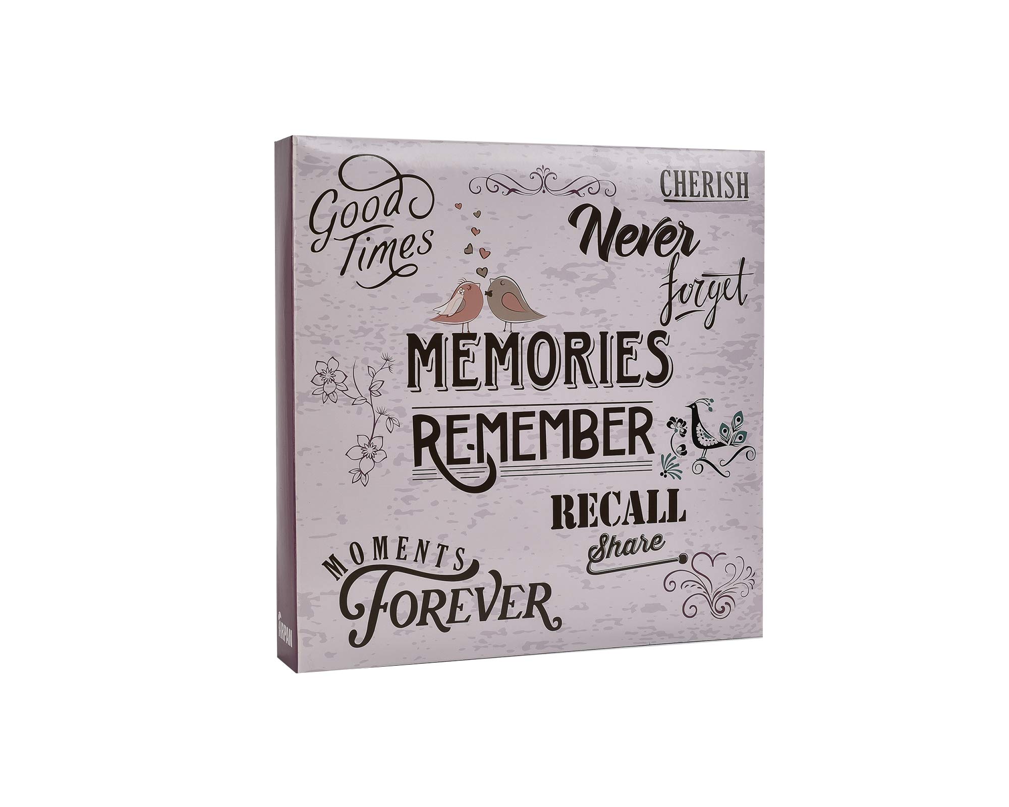 Arpan Large Slip In Pockets 3-Ring Binder Photo Album Holds 500 6x4" Photos Wedding, Baby Birthday (Slogan Art)