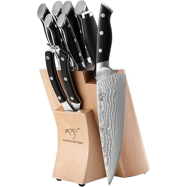 Kitchen Damascus Knife Set, 9-Piece 