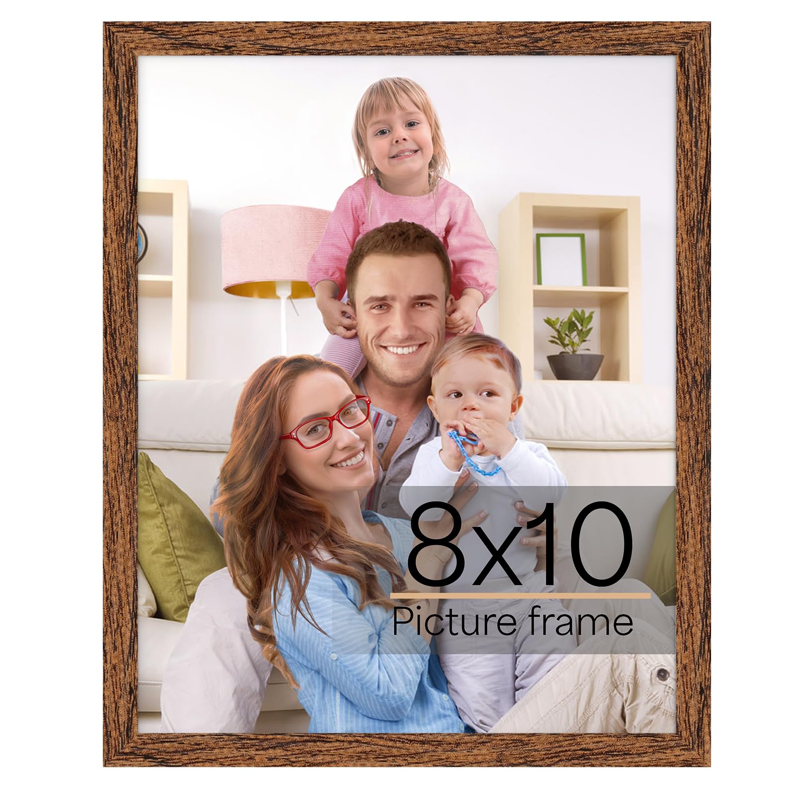 Photo 1 of Giftgarden 8x10 Picture Frame Walnut Brown, 8 by 10 Thin Photo Frame for Wall Tabletop Display, Single