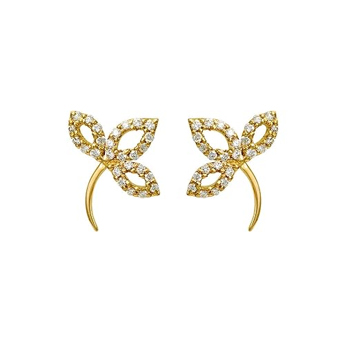 Yellow Gold, Stud Earrings for Women