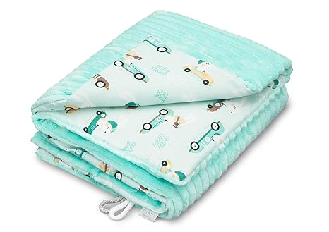 EliMeli Babydecke Kuscheldecke junge Krabbeldecke 75x100 | Ultraweicher Gestreifter Microfaser-Plüsch Stoff aus Baumwolle | F