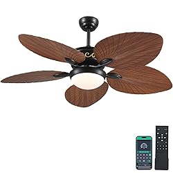 Wiviniya Tropical Ceiling Fans with Lights, 52 Inch