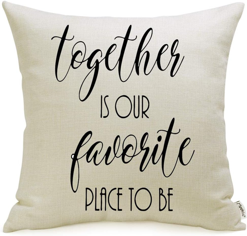 Meekio Farmhouse Pillow Covers with Together is Our Favorite Place to Be Quote 18