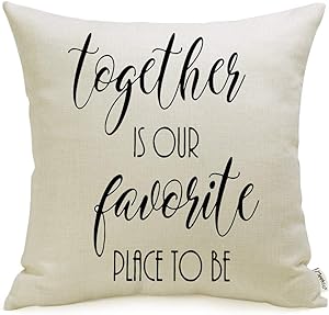 Meekio Farmhouse Pillow Covers with Together is Our Favorite Place to Be Quote 18