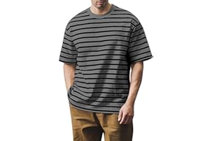 Ymosrh Men's Fashion Tshirts Casual Striped Short Sleeve Crewneck Summer Basic Tee Shirts, S-4XL