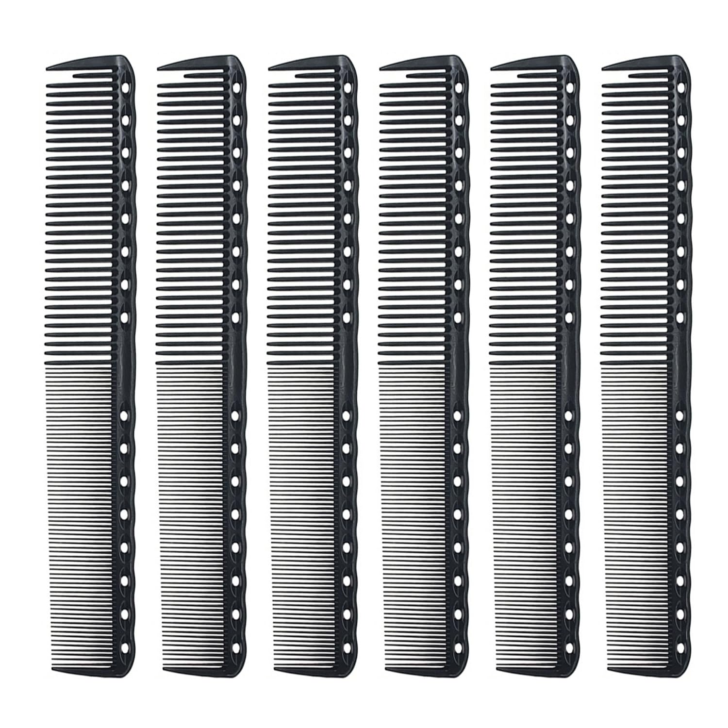 6 Pieces Barber Comb, Hairdresser Hair Cutting Comb, Fine Tooth Comb With Two Ends, Styling Comb, Hairdressing Comb, Black Comb
