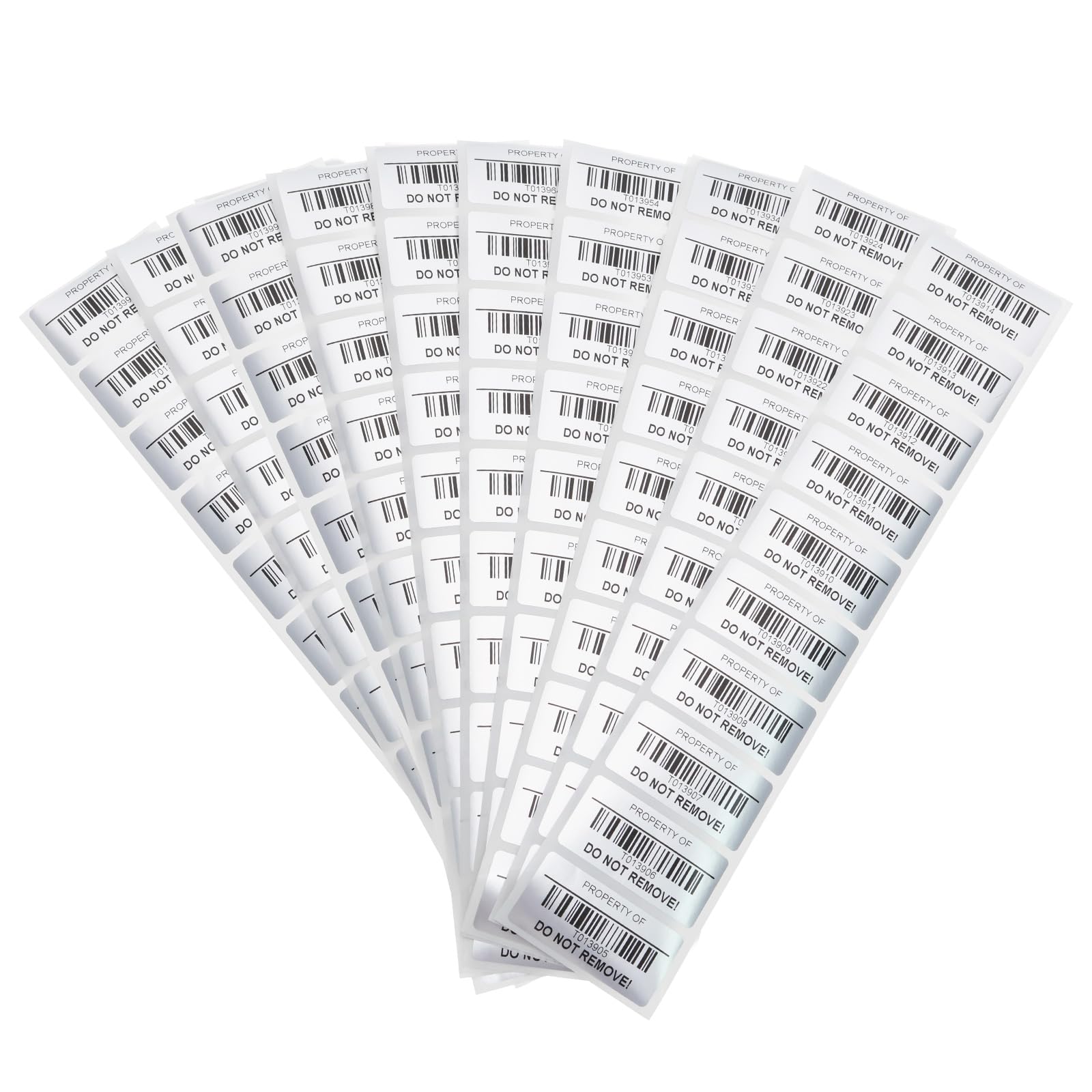 ECSiNG 100pcs Transfer Tamper-Proof Security Void Stickers Evident Security Guarantee Void Labels with a Barcode 25 x 50mm/1x2inch, Silver