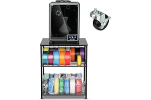 AHOWPD 3D Printer Stand with Filaments Storage - 3D Printer Table Filament Storage Rack Heavy Duty 3D Printer Cart Desk with Wheels for Workshop Studio Office (Black)