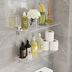 MEISHIDA Clear Acrylic Shelf, Set of 2 Invisible