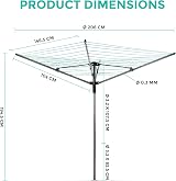 LIVIVO 45m Heavy Duty 4 Arm Rotary Garden Washing Line with Cover view 6