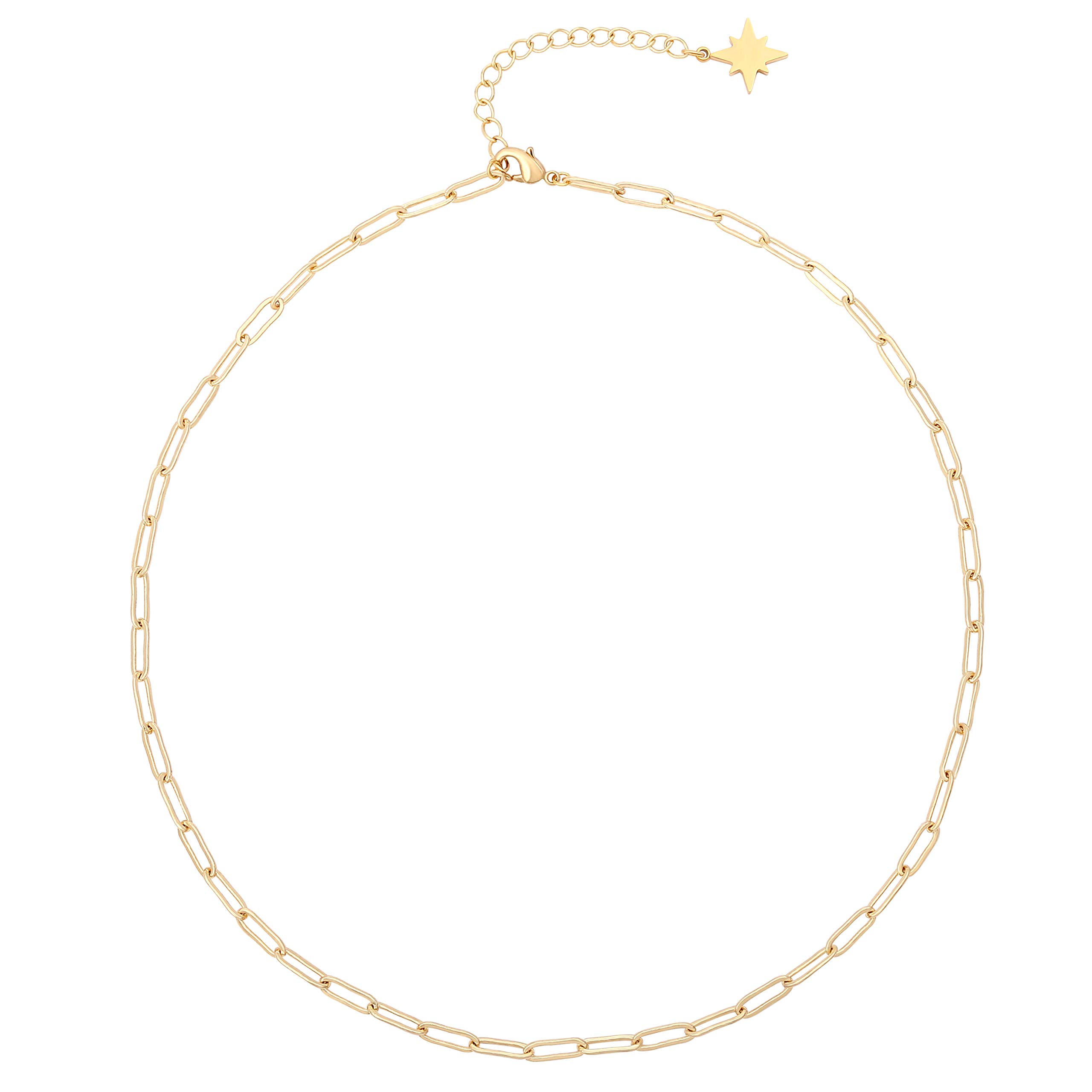 Aobei Pearl 18k Gold Plated Oval Link Chain Choker
