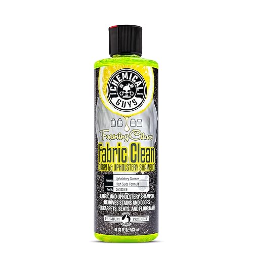 Chemical Guys Foaming Citrus Fabric Clean, Carpet and Upholstery Cleaner - Car Carpet Cleaner for Seats, and Floor Mats, Safe for Home, Office & More, Citrus Scent - 16 oz