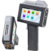 UPRINTJET Handheld Inkjet Printer 1 Inch, Date Printer for Any Surface | Batch Code Printer with 42ml Black Fast Dry Ink Cartridge, 1" Handheld Printer for Date/Number, Variable Database Printing