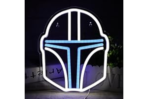 YUELANGDOU Alien Mask Neon Sign Alien Neon Light Sign Blue White Creative LED Lights USB Powered for Bedroom Living Room Birthday Party Man Cave Beer Pub Bar Gameroom Wall Decor Best Gifts for Kids12 *10 IN