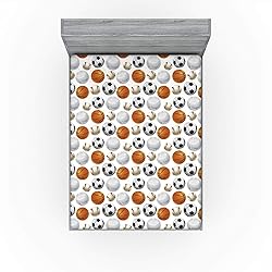 Ambesonne Sports Fitted Sheet, Football and