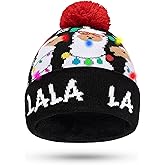 TAGVO LED Light Up Hat Beanie Knit Cap, Colorful LED Xmas Christmas Beanie