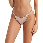 FEELITS Women's Silk Satin Panties, 100% Mulberry Silk Underwear, Breathable Sexy Satin String Bikini Panties for Women