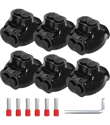 KERWINN 5PCS 3 Port Single-Sided Entry Insulated Multi Tap Connector 2-14 AWG