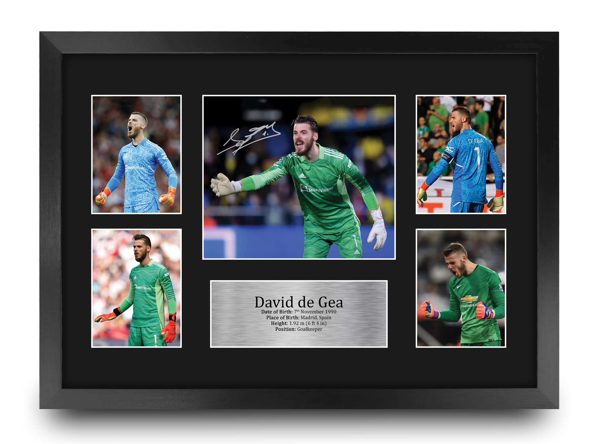 HWC Trading FR A3 David de Gea Gifts Printed Signed Autograph Picture for Football Fans and Supporters - A3 Framed