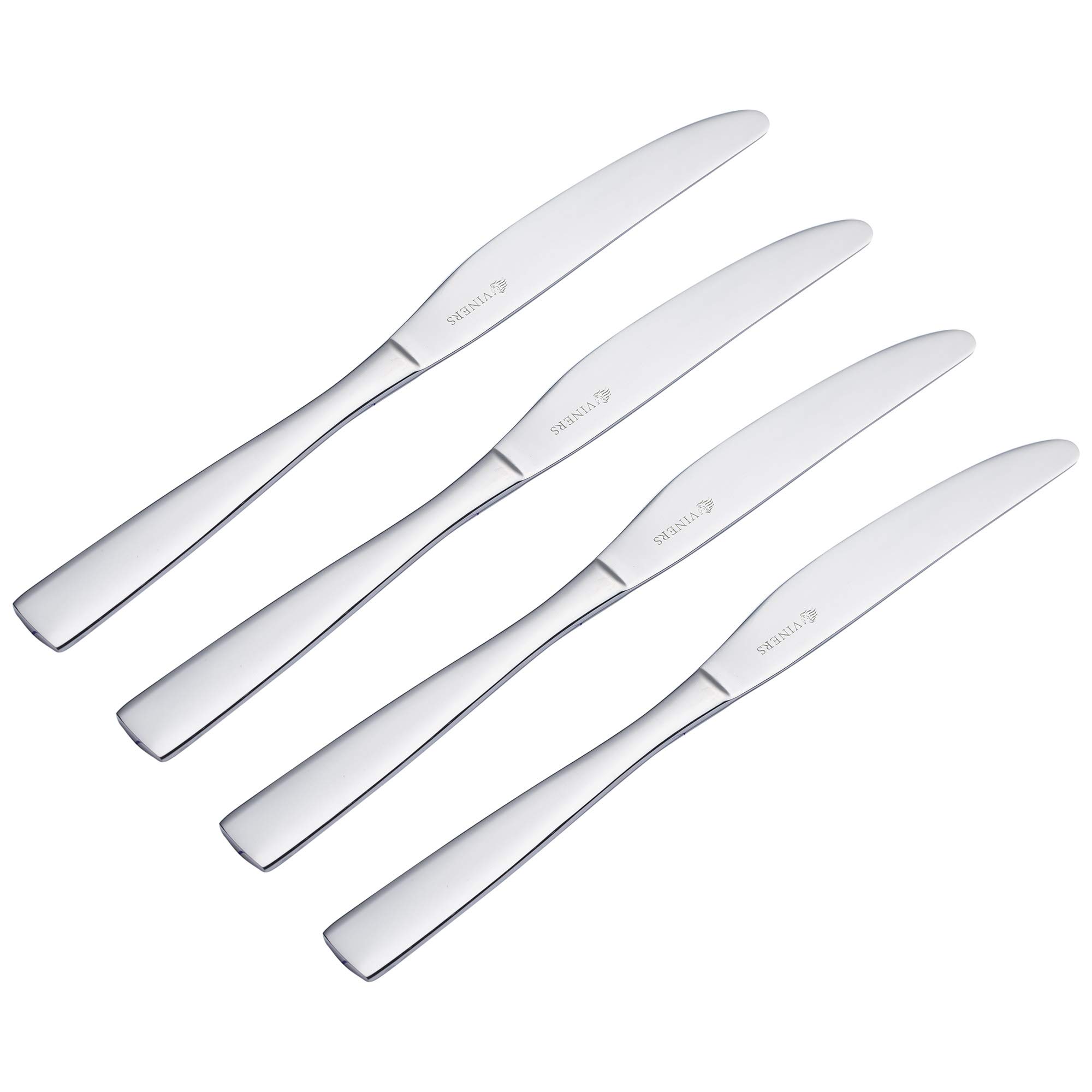 Viners Everyday Purity 4 Piece 18/0 Silver Stainless Steel Table Knife Set