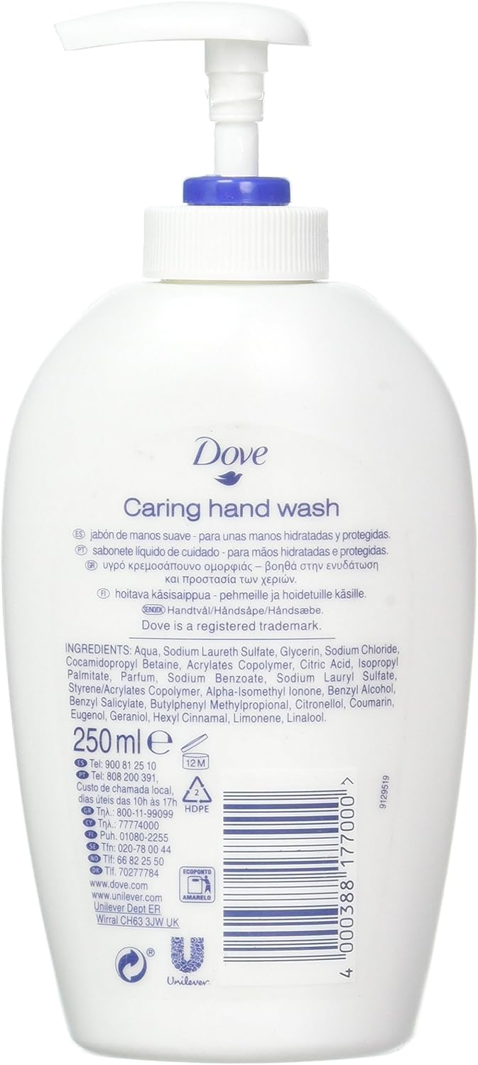 Dove Caring Hand Wash, Fresh Touch Cucumber & Green Tea, 250 Ml/8.45 oz (Pack of 6): Health & Personal Care